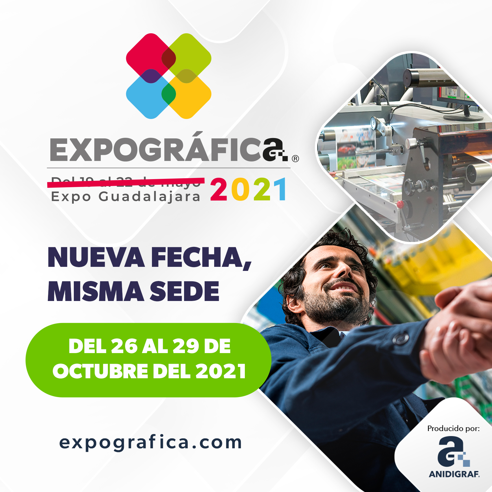 EXPOGRÁFICA, LA FERIA DE IMPRESIÓN, ETIQUETA Y EMPAQUE MÁS GRANDE E INNOVADORA DE AMÉRICA LATINA CAMBIA SU FECHA PARA OCTUBRE 2021